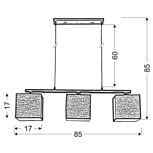 Boho Lampa Wisząca 3X40W E27 Czarny Candellux