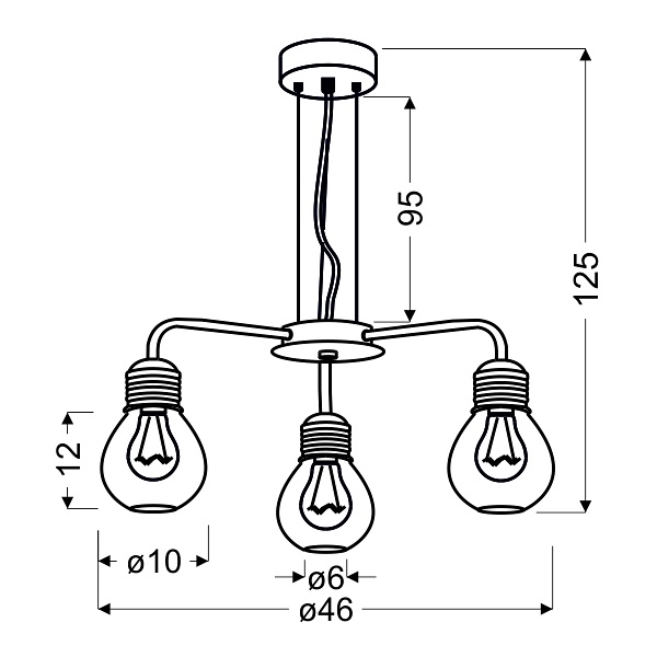 Gliva Lampa Wisząca 3X60W E27 Chrom (Bez Żarówek) Candellux