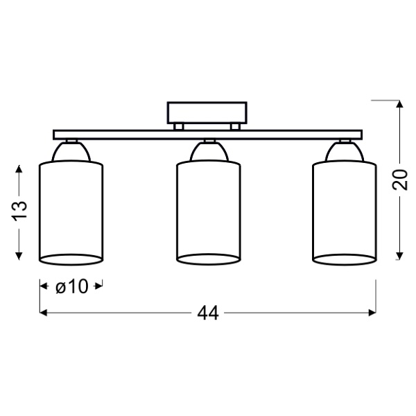 Indira Lampa Sufitowa Listwa 3X40W E14 Czarny Candellux