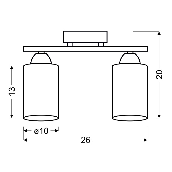 Indira Lampa Sufitowa 2X40W E14 Czarny Candellux