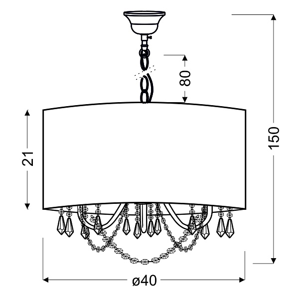 Ruti Lampa Wisząca 40 3X40W E14 Beżowy Candellux