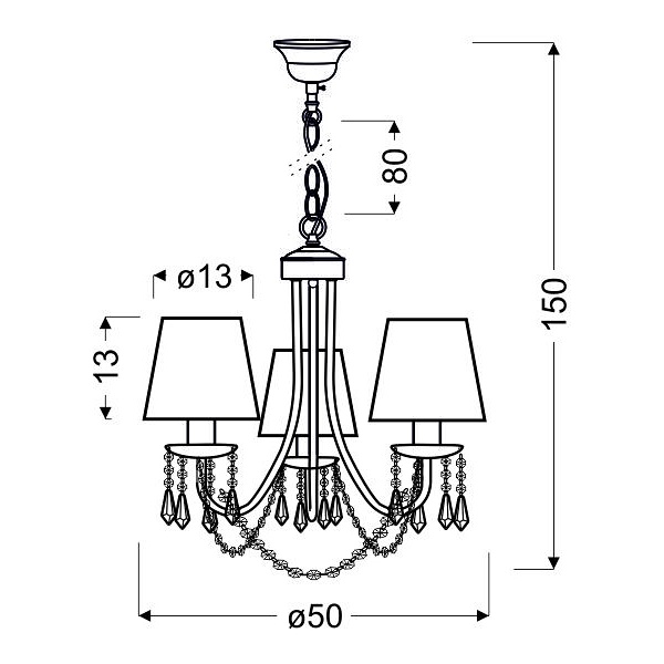 Ruti Lampa Wisząca 3X40W E14 Beżowy Candellux