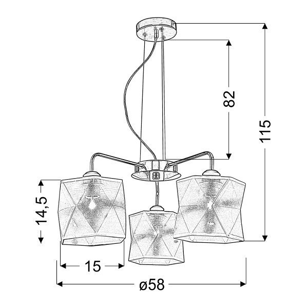 Nosja Lampa Wisząca 3X40W E27 Chrom Candellux