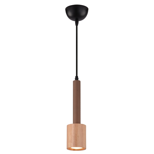 Tantal Lampa Wisząca 7,5Cm 1X50W Gu10 Jasna Kawa + Drewno Candellux