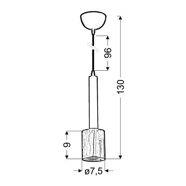 Tantal Lampa Wisząca 7,5Cm 1X50W Gu10 Jasna Kawa + Drewno Candellux
