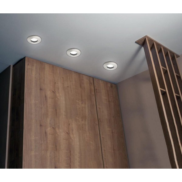 Sh-12 Sn Mr16 Satyna Nikiel Oczko Sufitowe Lampa Sufitowa Hermetyczna Ip65 Odporna Na Wilgoć Candellux