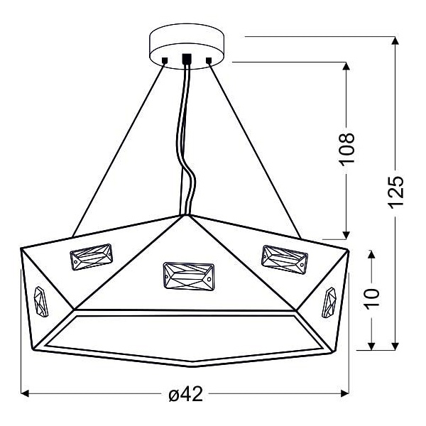 Lampa wisząca pięciokatny 42 Nemezis - Candellux