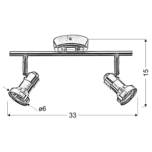 Arkon Lampa Sufitowa Listwa 2X50W Gu10 Sat Nikiel+Chrom Bez Żarówek Candellux