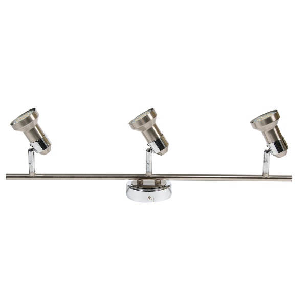 Arkon Lampa Sufitowa Listwa 3X50W Gu10 Sat Nikiel+Chrom Bez Żarówek Candellux