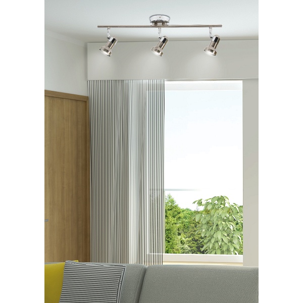 Arkon Lampa Sufitowa Listwa 3X50W Gu10 Sat Nikiel+Chrom Bez Żarówek Candellux