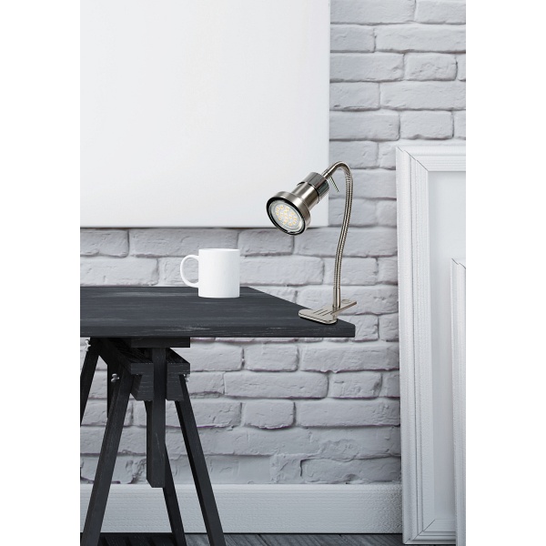 Arkon Lampa Klips 1X50W Gu10 Satyna Nikiel+Chrom Bez Żarówek Candellux