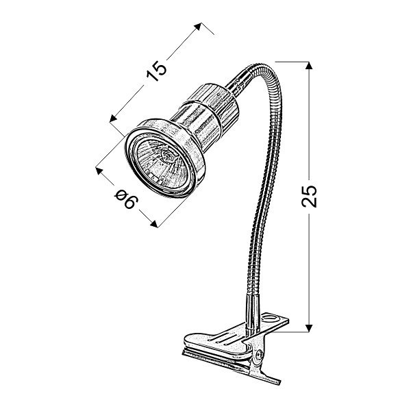 Arkon Lampa Klips 1X50W Gu10 Satyna Nikiel+Chrom Bez Żarówek Candellux