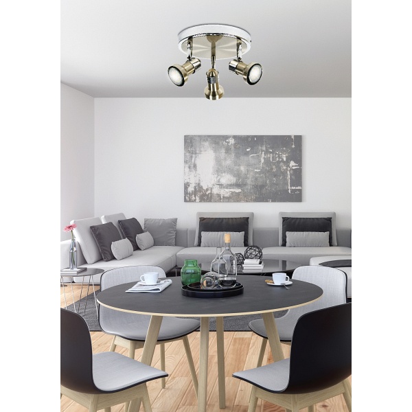 Arkon Lampa Sufitowa Plafon 3X50W Gu10 Sat Nikiel+Chrom Bez Żarówek Candellux