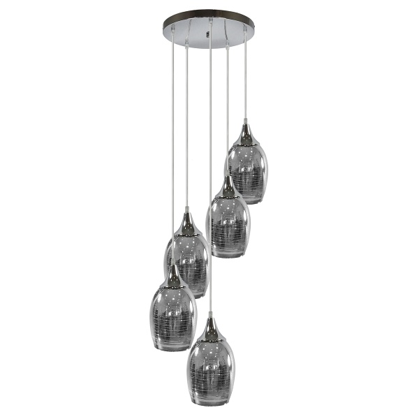 Marina Lampa Wisząca Talerz 5X60W E27 Chrom Candellux