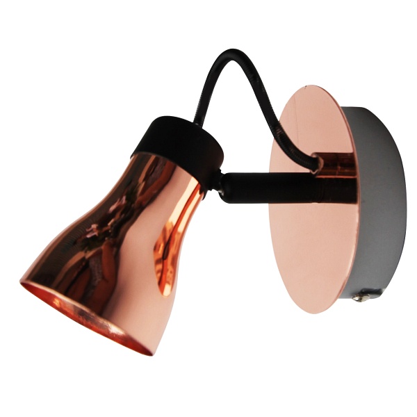 Lampa Angus Kinkiet 1X50W Gu10 Czarny+Miedziany Bez Żarówki Candellux