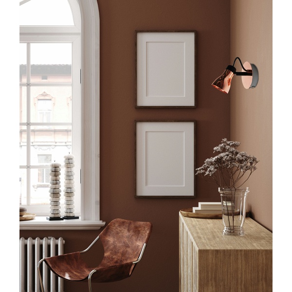 Lampa Angus Kinkiet 1X50W Gu10 Czarny+Miedziany Bez Żarówki Candellux