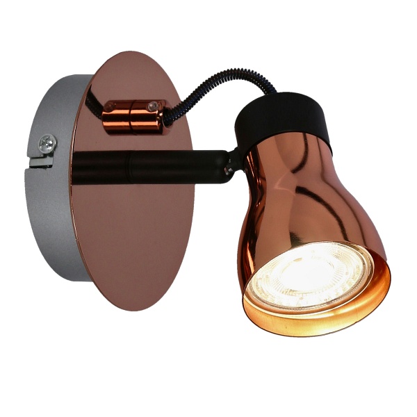 Lampa Angus Kinkiet 1X50W Gu10 Czarny+Miedziany Bez Żarówki Candellux