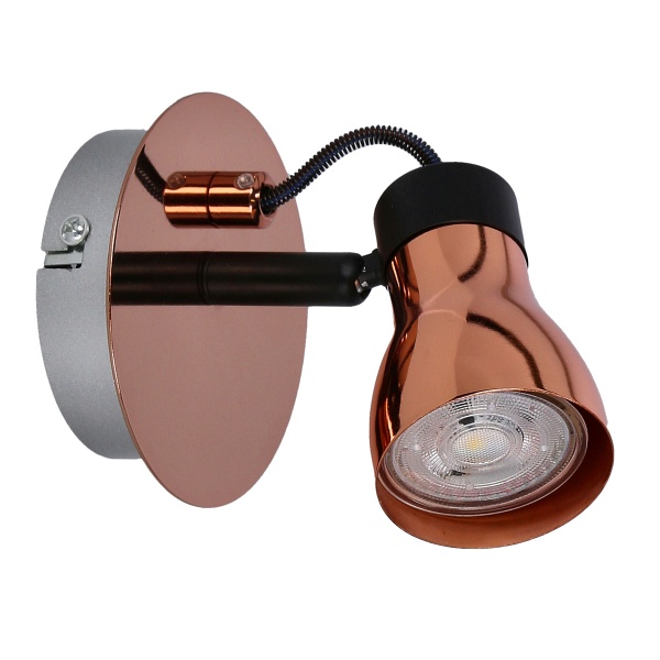 Lampa Angus Kinkiet 1X50W Gu10 Czarny+Miedziany Bez Żarówki Candellux