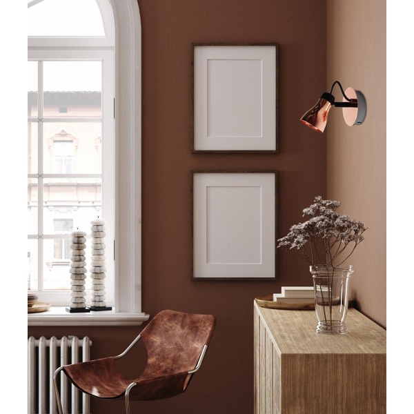 Lampa Angus Kinkiet 1X50W Gu10 Czarny+Miedziany Bez Żarówki Candellux