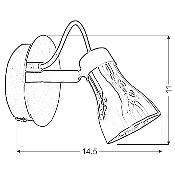 Lampa Angus Kinkiet 1X50W Gu10 Czarny+Miedziany Bez Żarówki Candellux