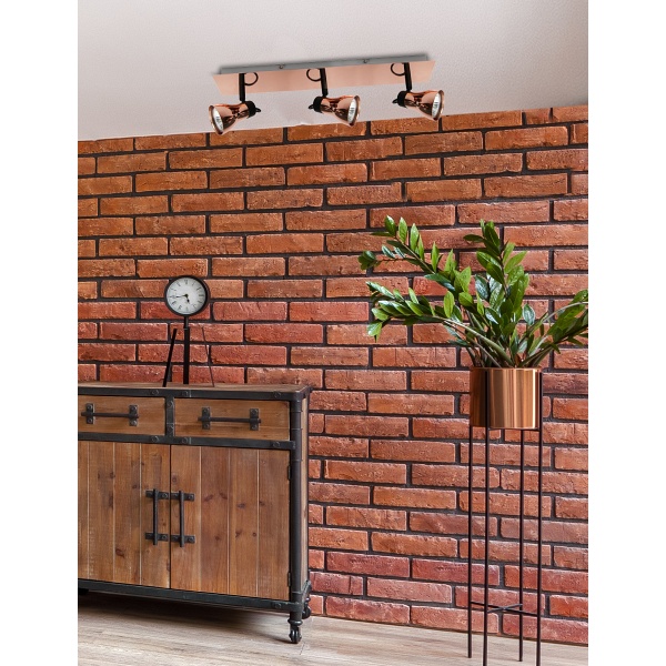 Lampa Angus Listwa 3X50W Gu10 Czarny+Miedziany Bez Żarówek Candellux