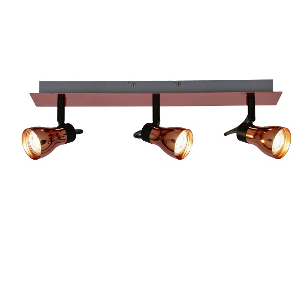 Lampa Angus Listwa 3X50W Gu10 Czarny+Miedziany Bez Żarówek Candellux