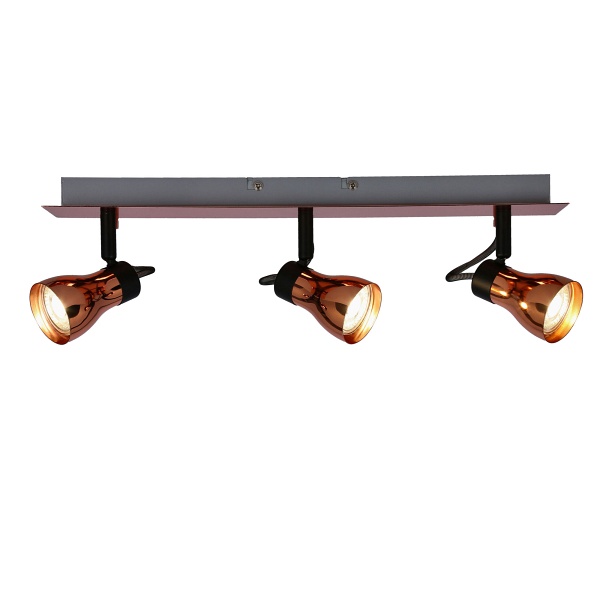 Lampa Angus Listwa 3X50W Gu10 Czarny+Miedziany Bez Żarówek Candellux