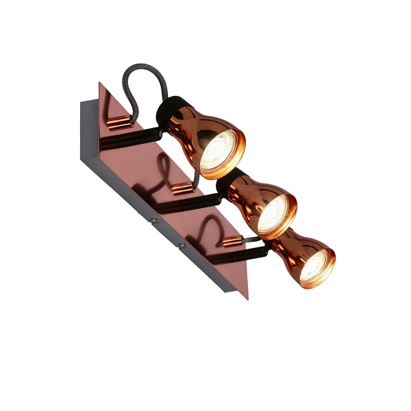 Lampa Angus Listwa 3X50W Gu10 Czarny+Miedziany Bez Żarówek Candellux