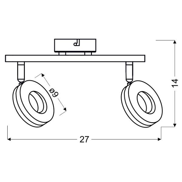 Thema Lampa Sufitowa Listwa 2X5W Led Chrom Candellux