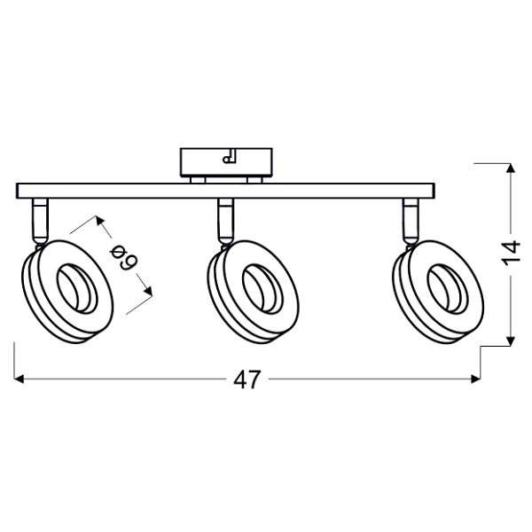 Thema Lampa Sufitowa Listwa 3X5W Led Chrom Candellux