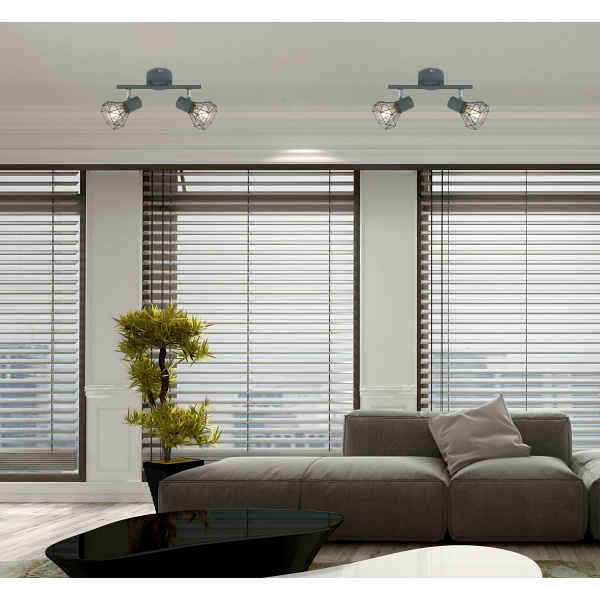 Verve Lampa Sufitowa Listwa 2X40W E14 Matowy Szary Candellux