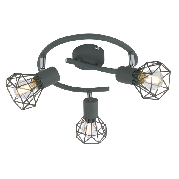 Verve Lampa Sufitowa Spirala 3X40W E14 Matowy Szary Candellux