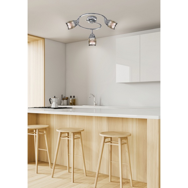 Milton Lampa Sufitowa Spirala 3X10W E14 Led Chrom Candellux