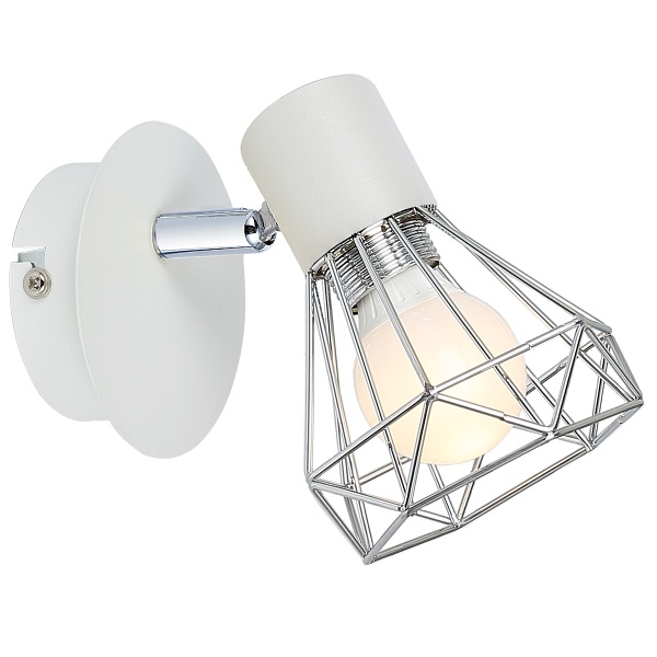 Verve Lampa Kinkiet 1X40W E14 Biały Abażur Chrom Candellux