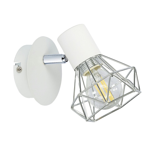 Verve Lampa Kinkiet 1X40W E14 Biały Abażur Chrom Candellux
