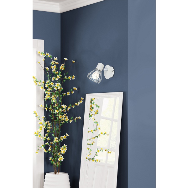 Verve Lampa Kinkiet 1X40W E14 Biały Abażur Chrom Candellux