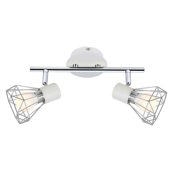 Verve Lampa Sufitowa Listwa 2X40W E14 Biały Abażur Chrom Candellux