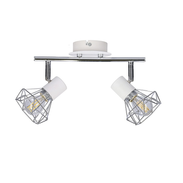 Verve Lampa Sufitowa Listwa 2X40W E14 Biały Abażur Chrom Candellux