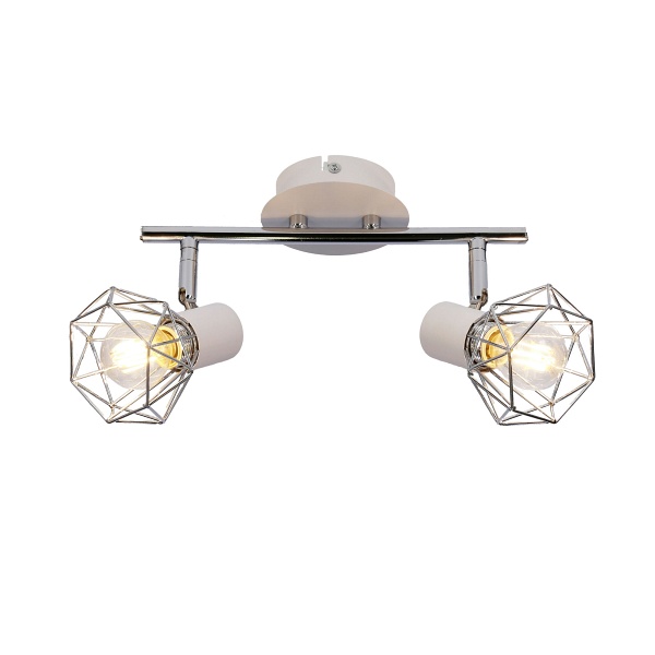 Verve Lampa Sufitowa Listwa 2X40W E14 Biały Abażur Chrom Candellux