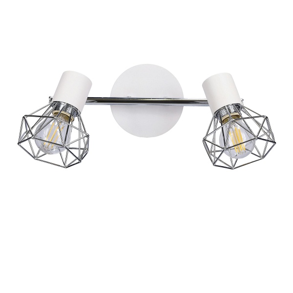Verve Lampa Sufitowa Listwa 2X40W E14 Biały Abażur Chrom Candellux