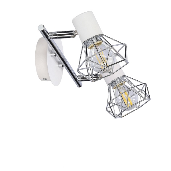 Verve Lampa Sufitowa Listwa 2X40W E14 Biały Abażur Chrom Candellux
