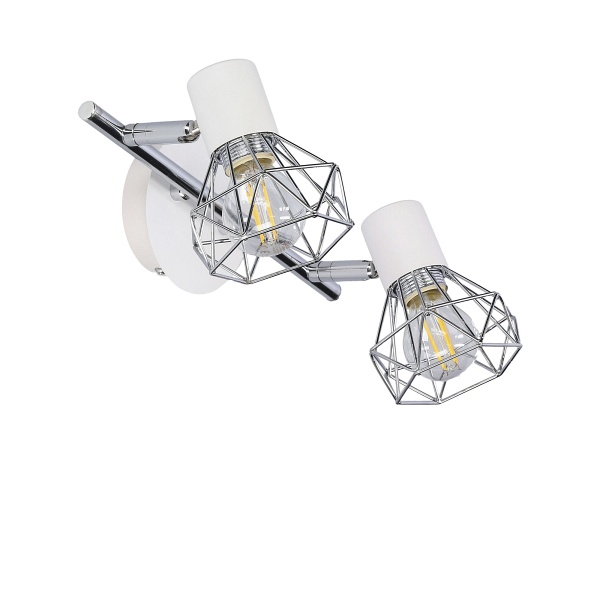 Verve Lampa Sufitowa Listwa 2X40W E14 Biały Abażur Chrom Candellux