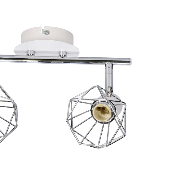 Verve Lampa Sufitowa Listwa 2X40W E14 Biały Abażur Chrom Candellux