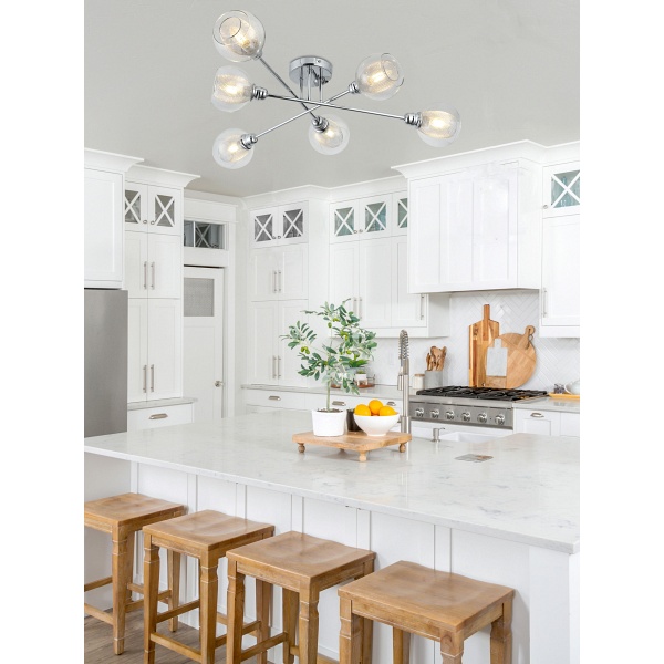 Dixi Lampa Sufitowa 6X40W E14 Chrom Candellux