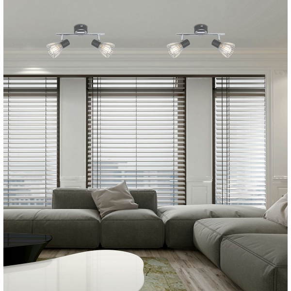 Modo Lampa Sufitowa Listwa 2X40W E14 Czarny+Chrom Candellux