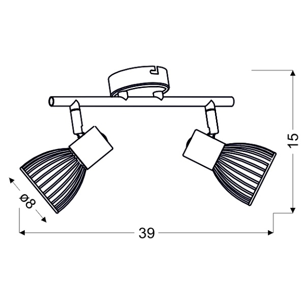Modo Lampa Sufitowa Listwa 2X40W E14 Czarny+Chrom Candellux