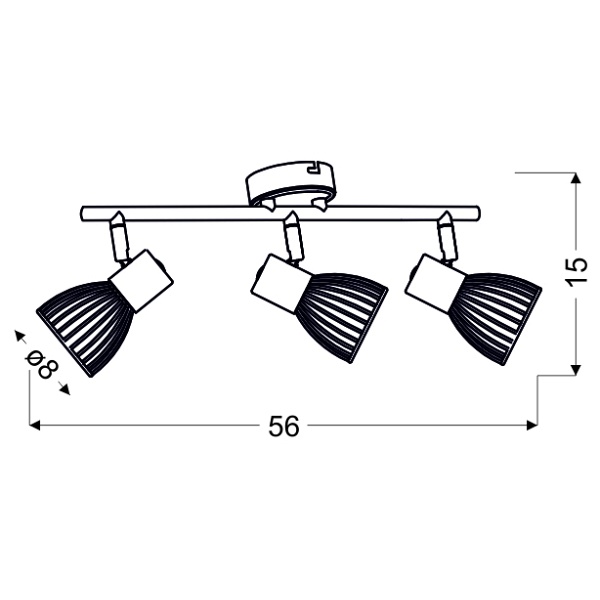 Modo Lampa Sufitowa Listwa 3X40W E14 Czarny+Chrom Candellux