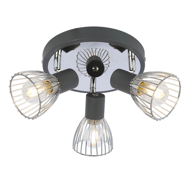 Modo Lampa Sufitowa Plafon 3X40W E14 Czarny+Chrom Candellux