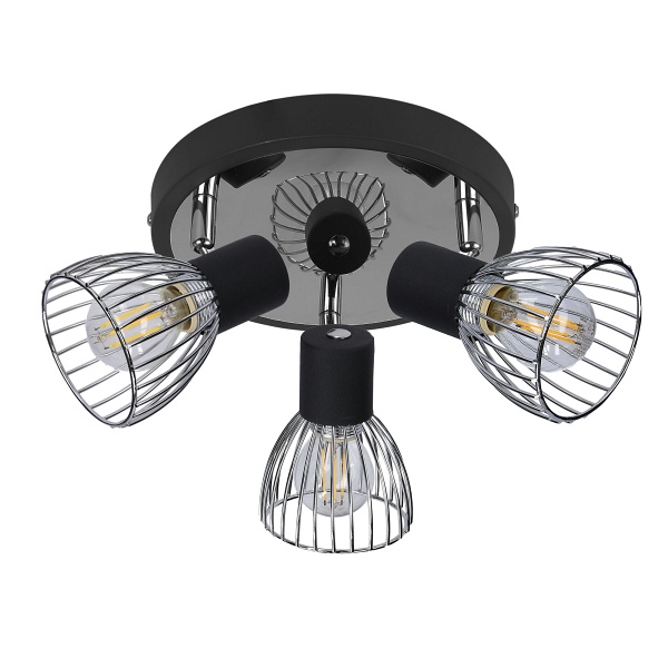 Modo Lampa Sufitowa Plafon 3X40W E14 Czarny+Chrom Candellux