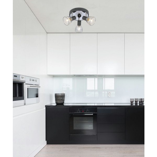 Modo Lampa Sufitowa Plafon 3X40W E14 Czarny+Chrom Candellux